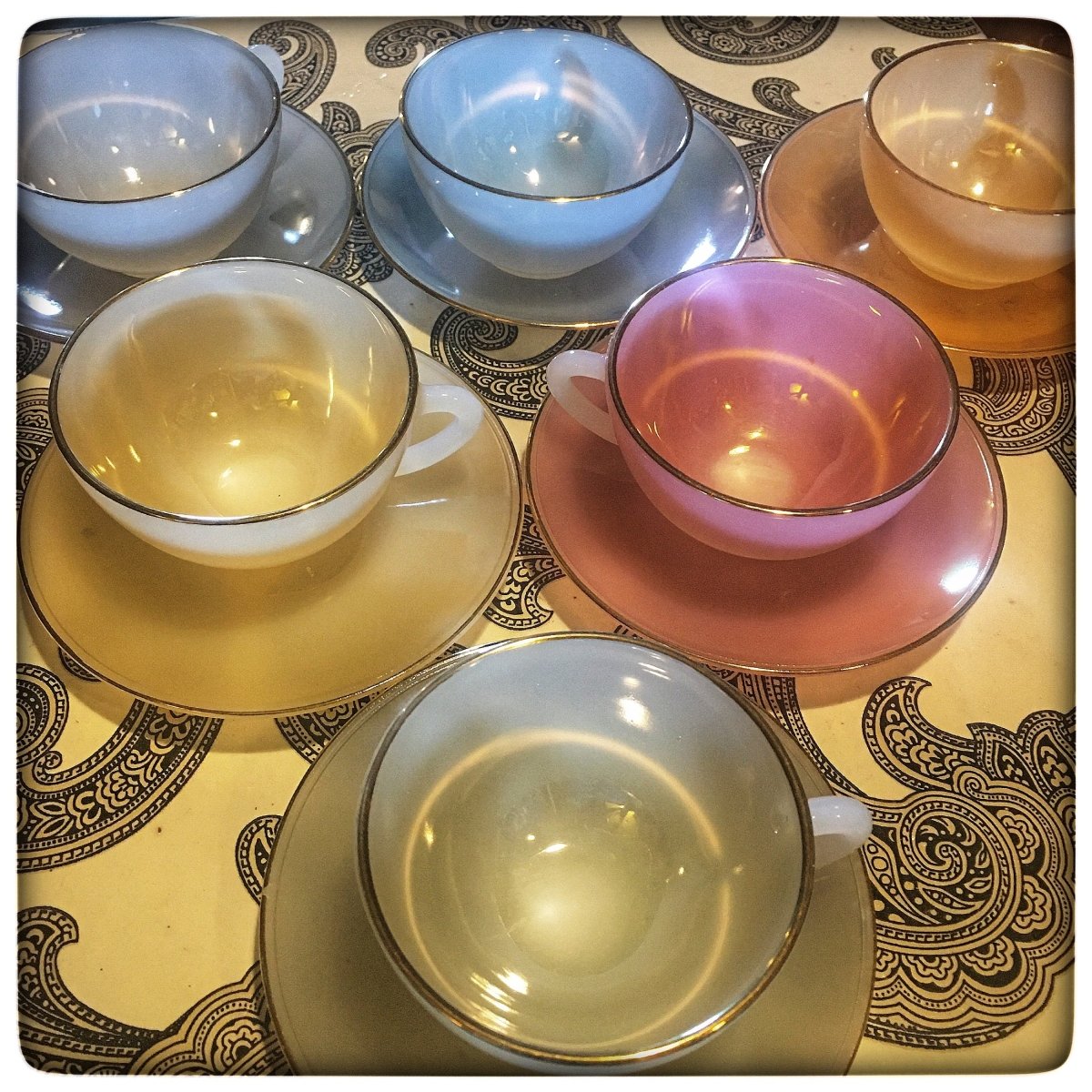 Arcopal | Harlequin Opalescent Glass Teaset | pastel set of 6 - Chinamania.shop