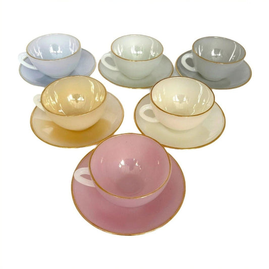 Arcopal | Harlequin Opalescent Glass Teaset | pastel set of 6 - Chinamania.shop