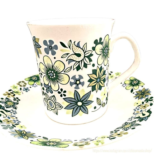 Elizabethan | Carnaby (green) | MisMatched Mosaic Cup & Saucer - Chinamania.shop