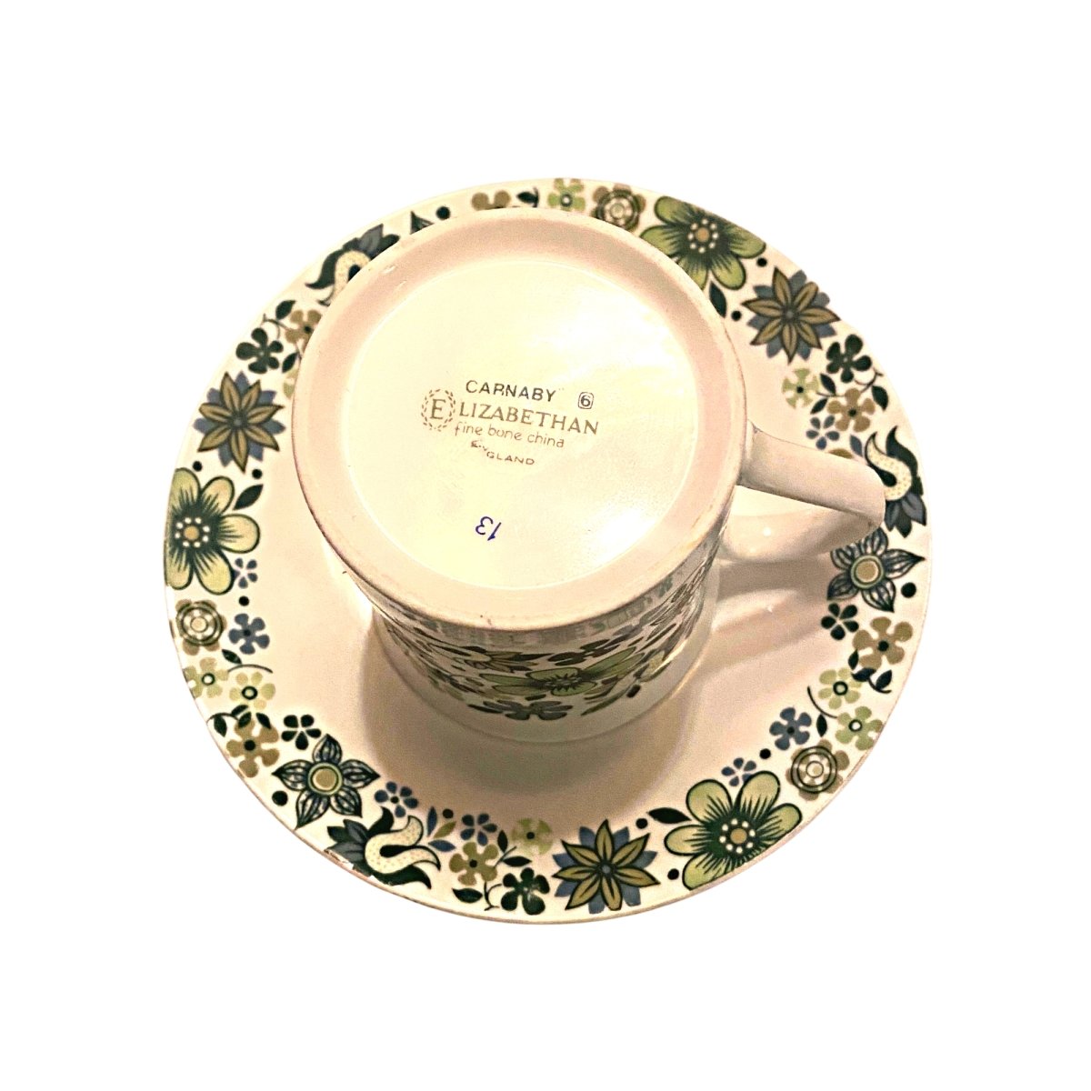 Elizabethan | Carnaby (green) | MisMatched Mosaic Cup & Saucer