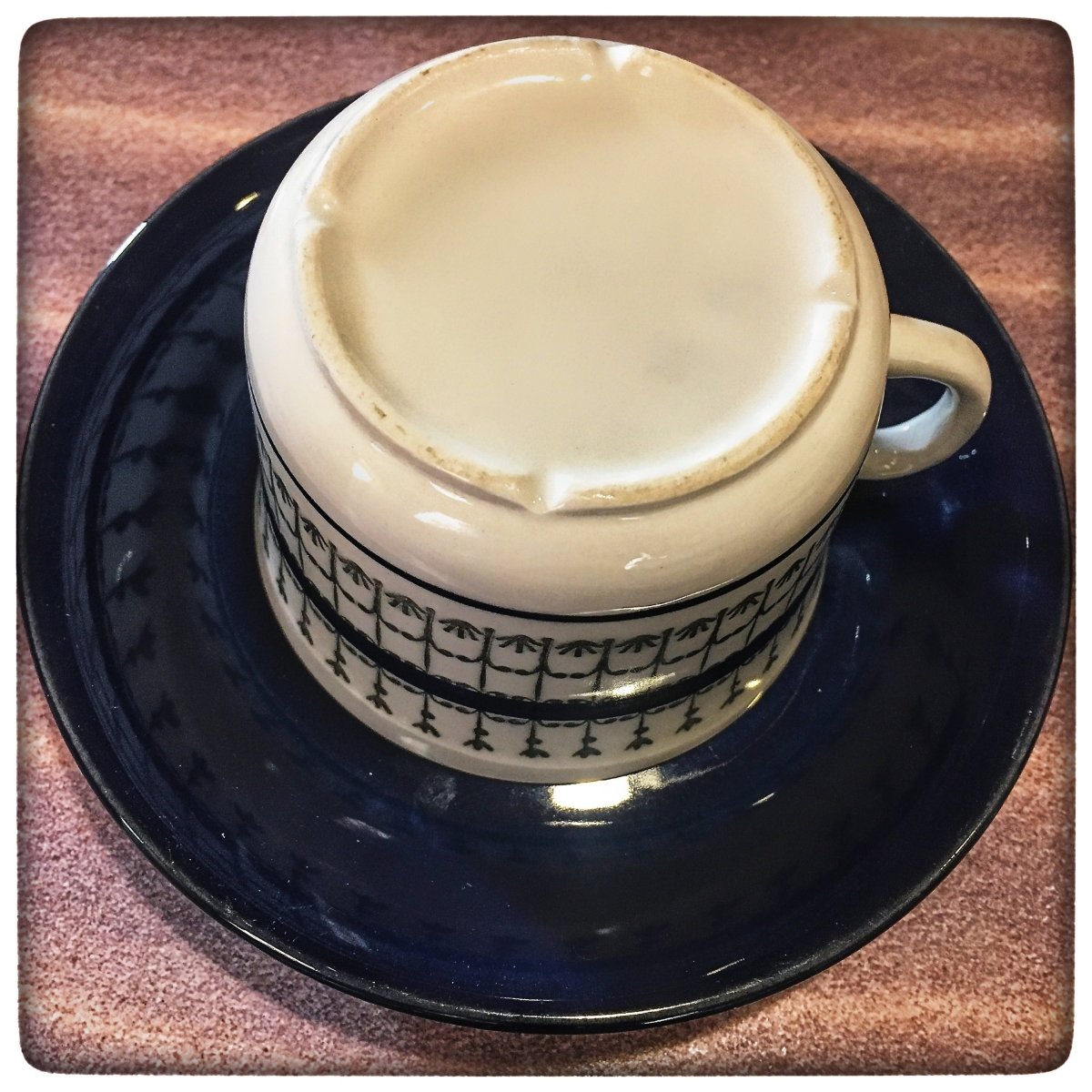 Stylish Smide teacup & saucer by Berit Ternell in blue on EF model, Gefle U.E. Upsala Ekeby, Retro Swedish Designer Drinkware, Nordic Home - Chinamania.shop