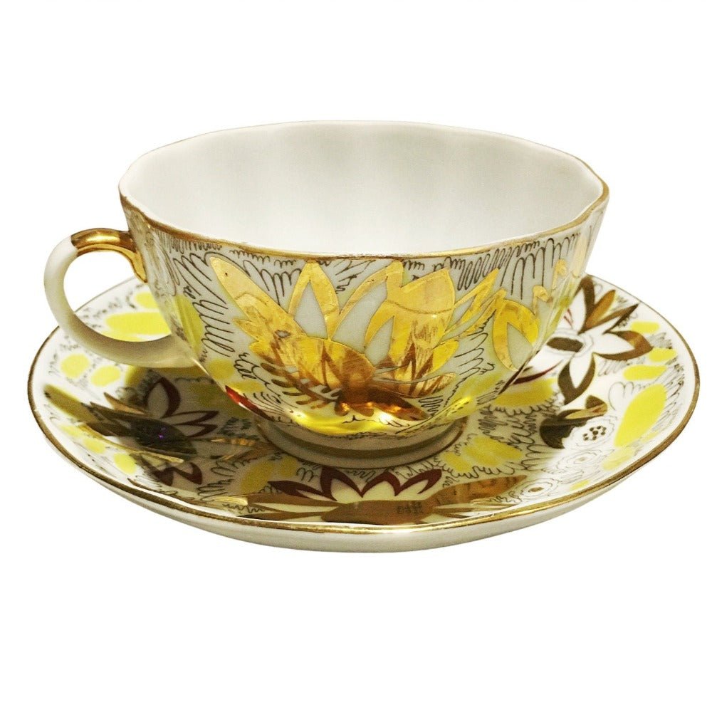 Lomonosov USSR | Golden daisies | Tulip model tea cup with 22k, Vintage USSR ЛФЗ - Chinamania.shop