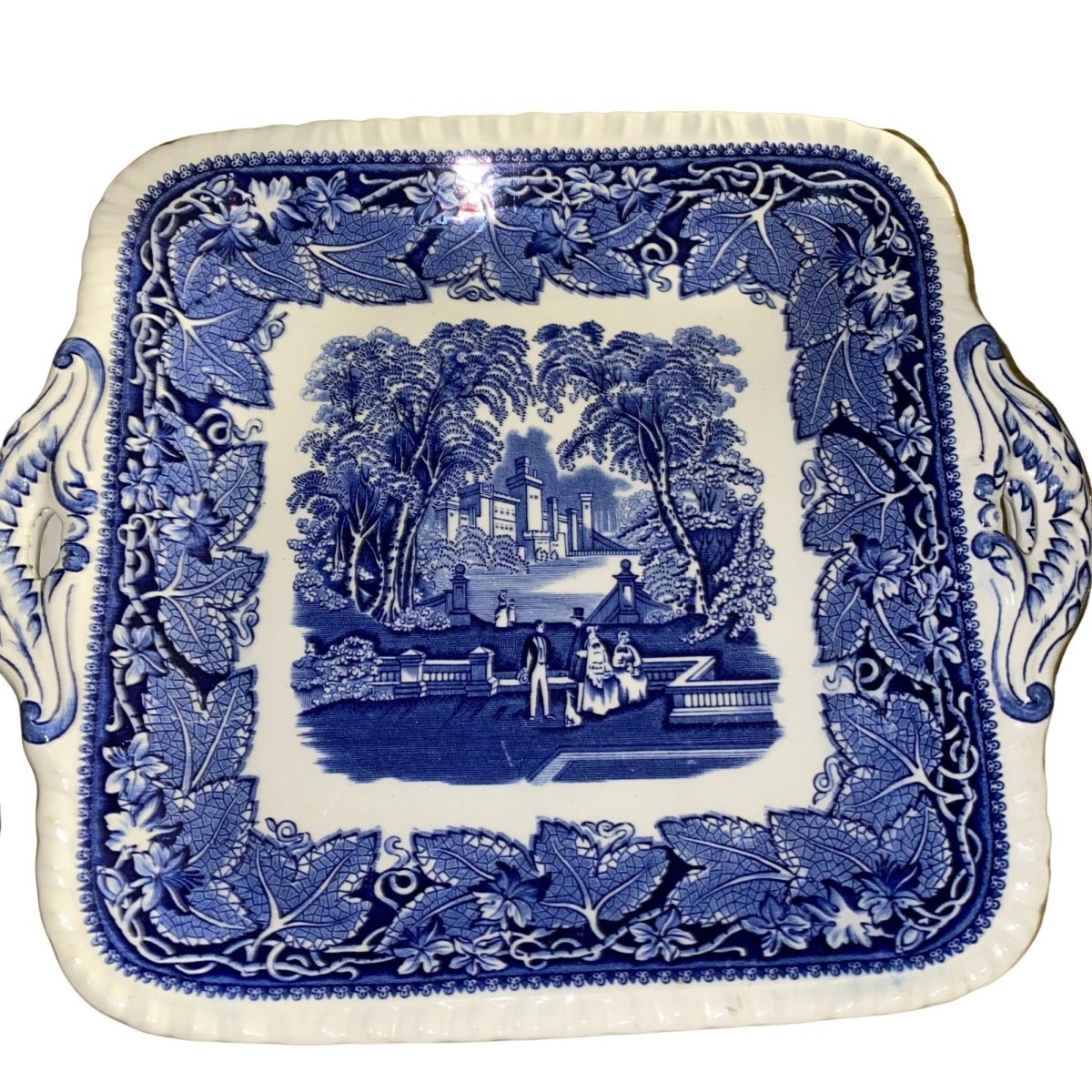 Masons | Rare Antique | Blue Vista | double handled tureen w. Original Ladle & Saucer - Chinamania.shop