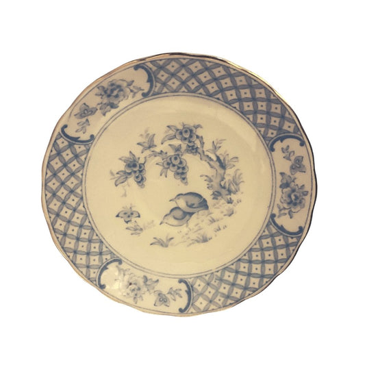 Tuscan | C8939 | pastel blue bird-flower motif, gold detail | Side plate - Chinamania.shop