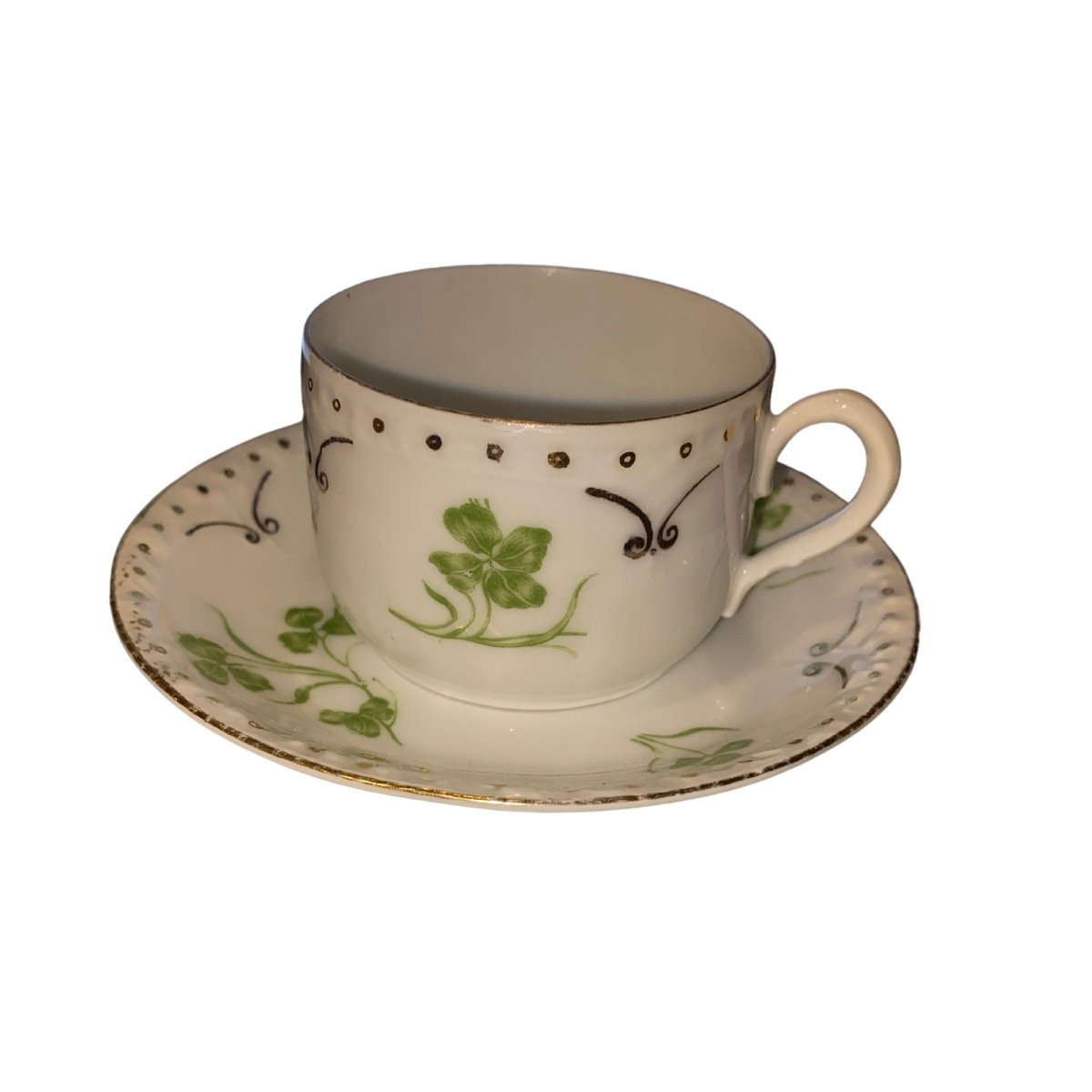 Zeh, Scherzer & Co | Antique | Nouveau/Deco | Clover leaf | Coffee Cup | Bavarian porcelain - Chinamania.shop